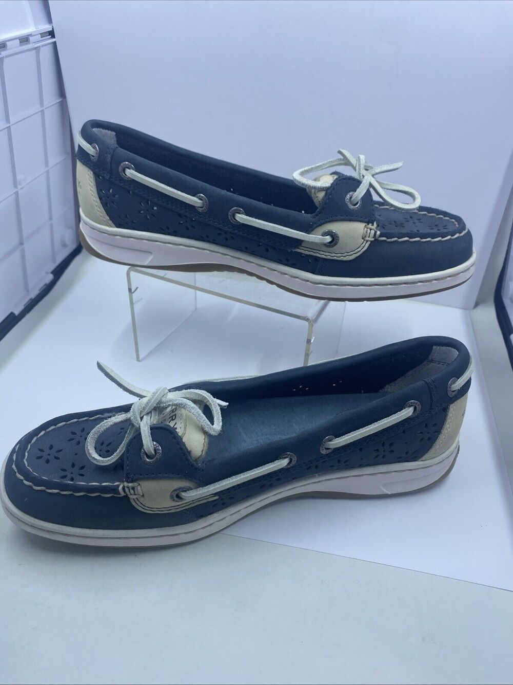 Sperry Top Slider Blue/Gray/White 9265919 Boat Shoe US Women's Size 6M - Picture 7 of 11
